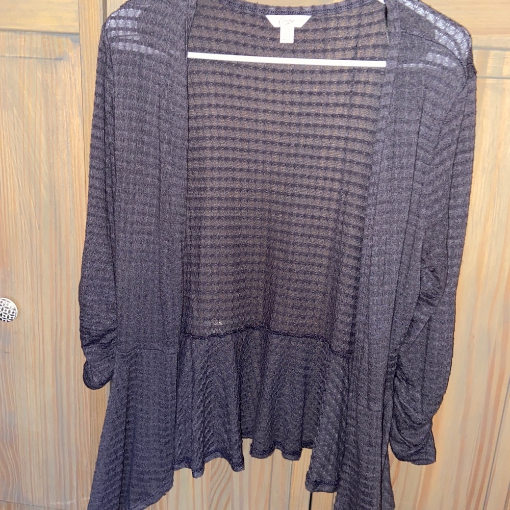 Candie’s Waffle Knit Gray Cardigan
